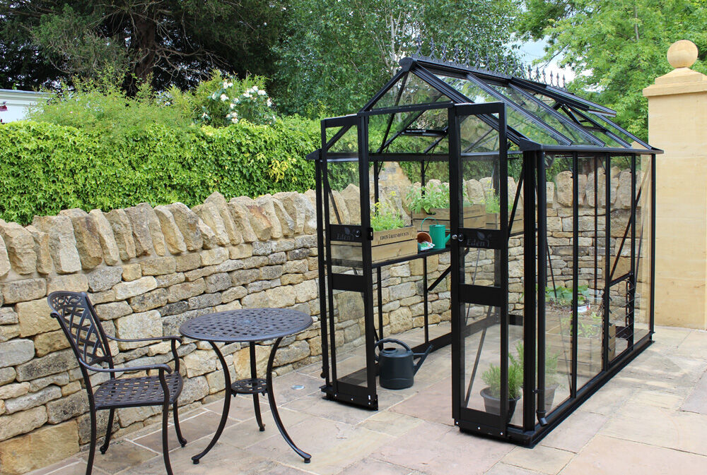 Eden Birdlip 48 - Tuinkas - zwart - 213x147.8x256 cm - Veiligheidsglas