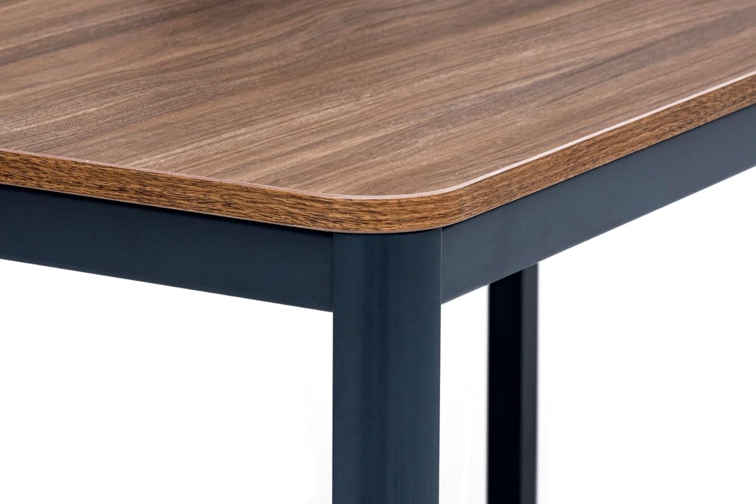 furni24 Schreibtisch D-Profil Nova 180x80x75cm, Nussbaum, Einfache Montage, Arbeitstisch, Bürotisch, Küchentisch, Esstisch, Druckertisch Büro-Möbel Computertisch Gaming-Tisch Mehrzwecktisch