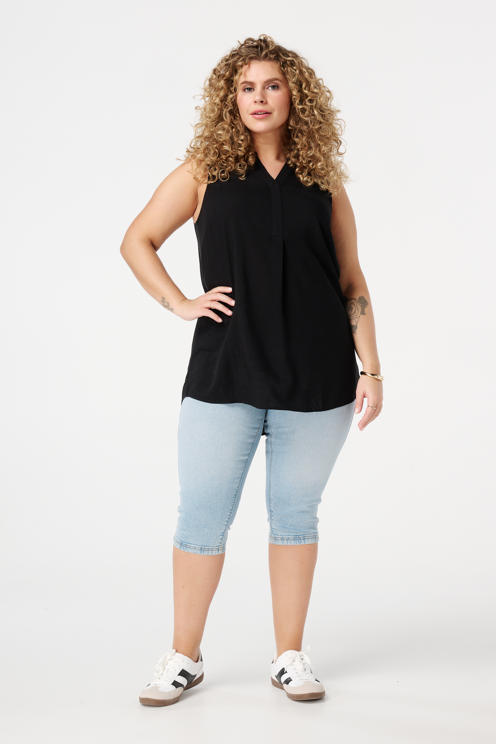 Capri tregging Bleached Denim