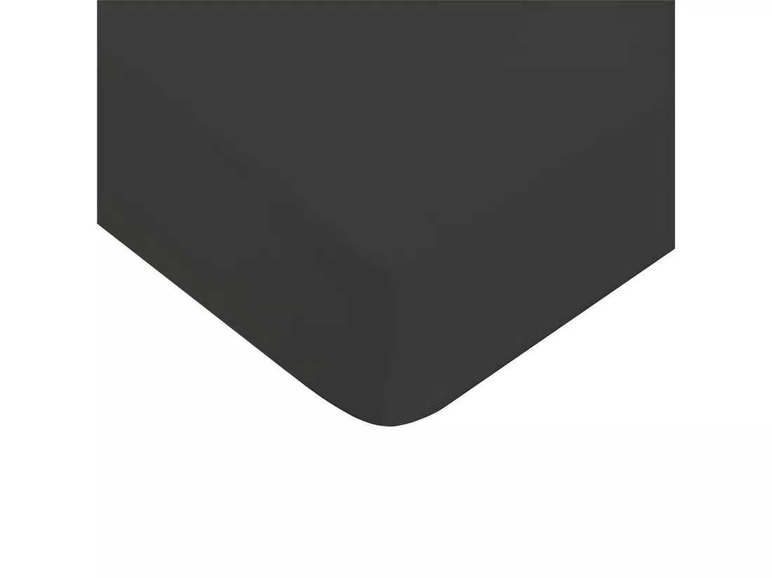 Drap housse uni en coton 57 fils anthracite 140x200cm
