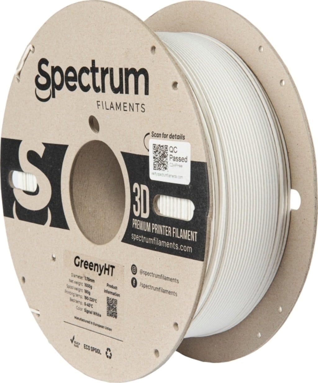 Spectrum  GreenyHT Signal White, 1,75 mm / 1000 g    Filament mit sehr guten thermischen & mechanischen Eigenschaften