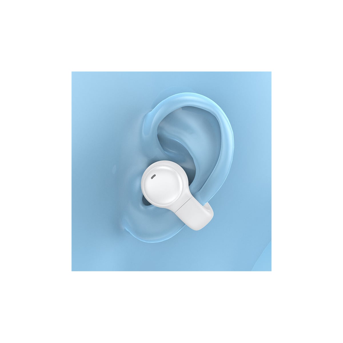 Ørefrie / beinledningshodetelefoner Bluetooth 5.2 Hvit