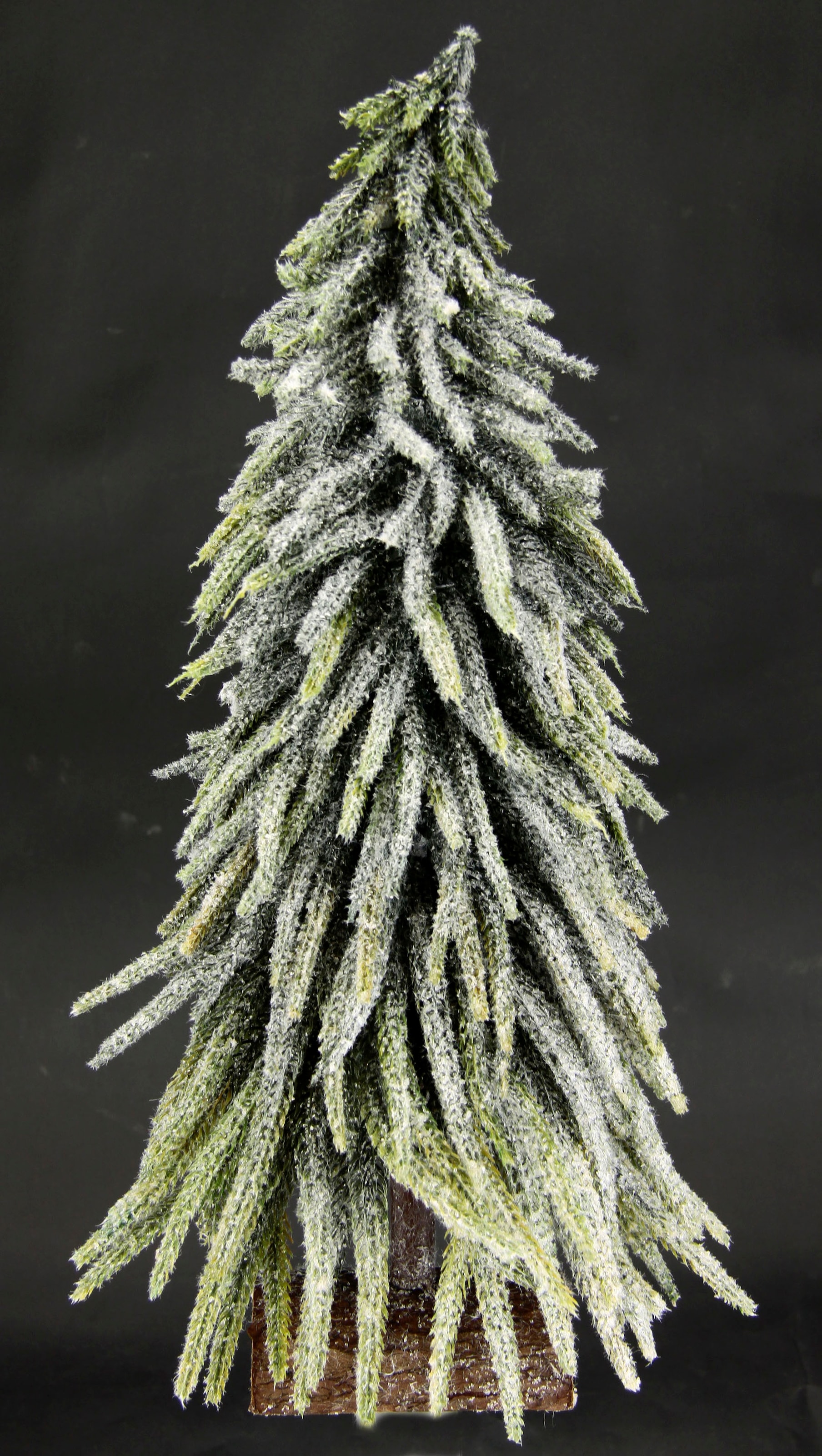I.GE.A. Dekobaum »Weihnachtsdeko, Weihnachtsbaum« Künstlicher mini Tannenbaum geeist auf Holzsockel 32 cm
