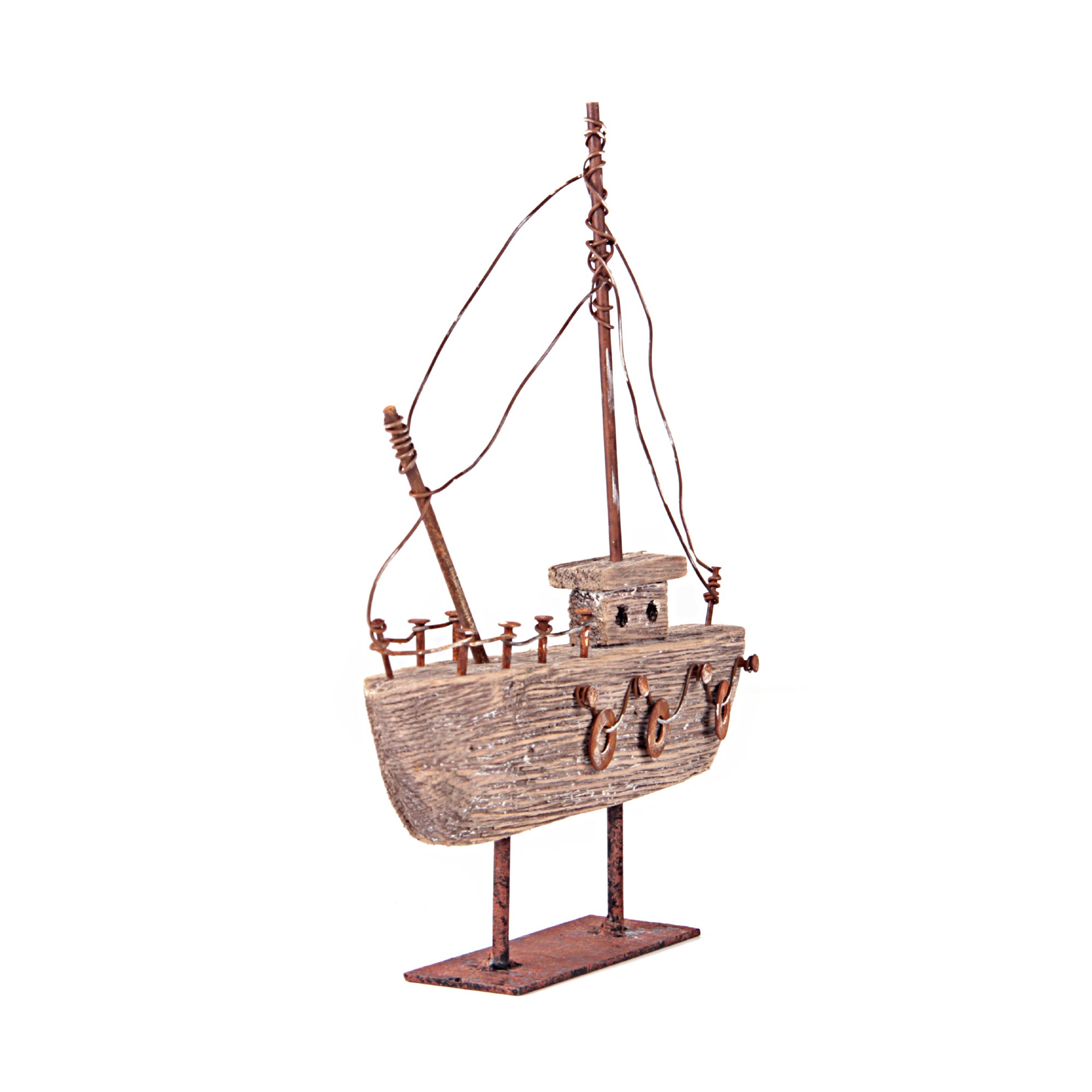 Zweimaster, mit Standfuß, B 16 cm, H 19,5 cm, L 3 cm von fischer's lagerhaus