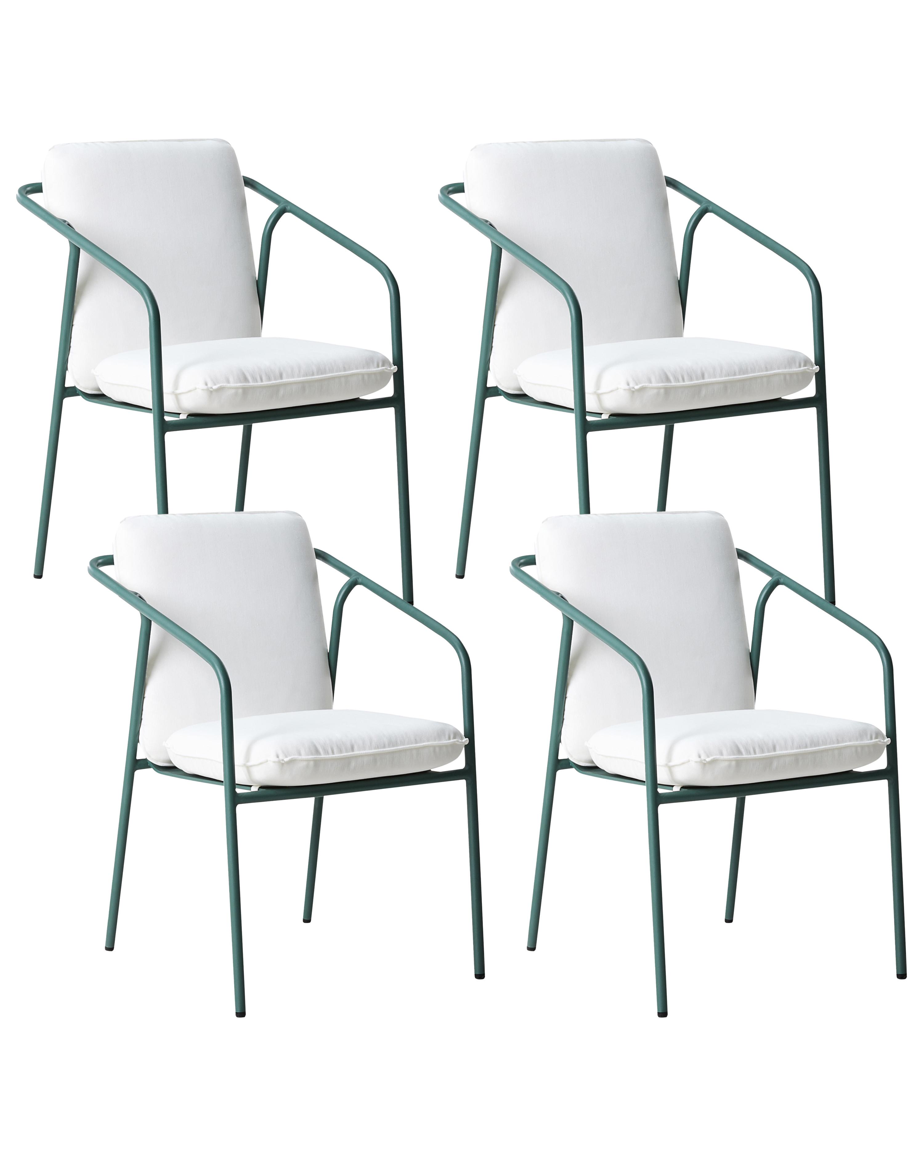 Set van 4 stoelen met zitkussen ASCIANO Metaal Groen