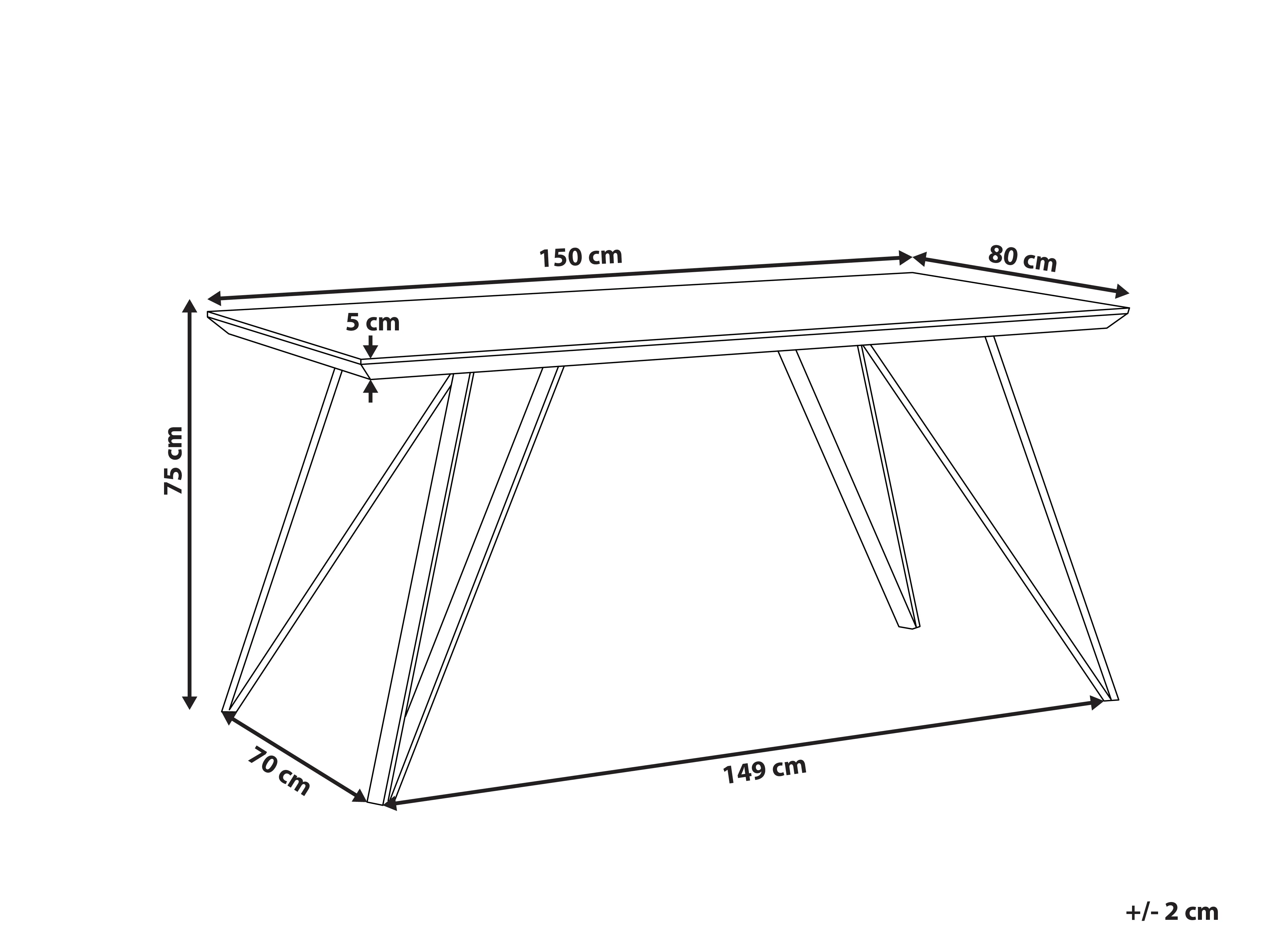 Eettafel MOLDEN Marmer/goud 80 cm 150 cm