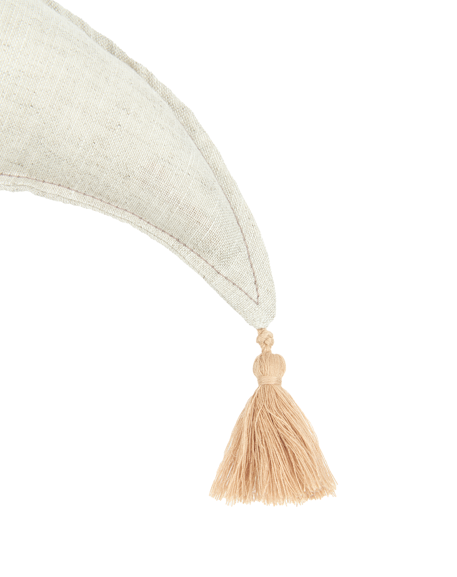 Coussin lune l1n0 en lin français lavé | Blanc