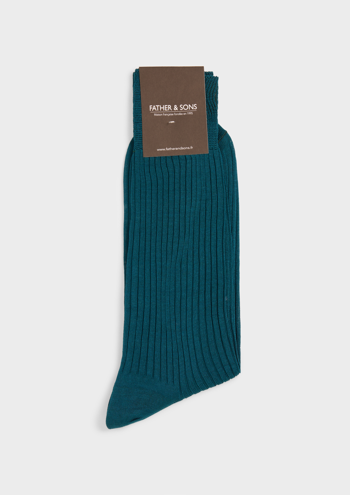 Chaussettes en coton fil d'Ecosse uni bleu pétrole