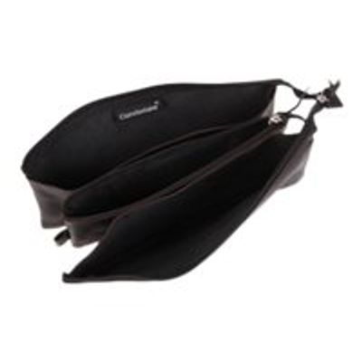 Clairefontaine - Trousse plate 3 compartiments - cuir - noir