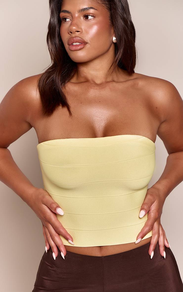 Jaune Top Bandeau Bandage Sculptant