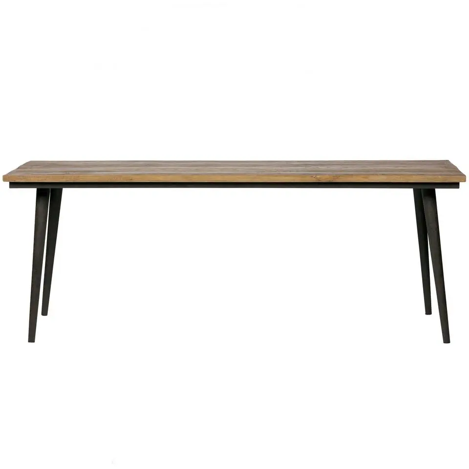 WOOOD Guild Tafel - Hout/Metaal - Naturel/Zwart - 77x220x90