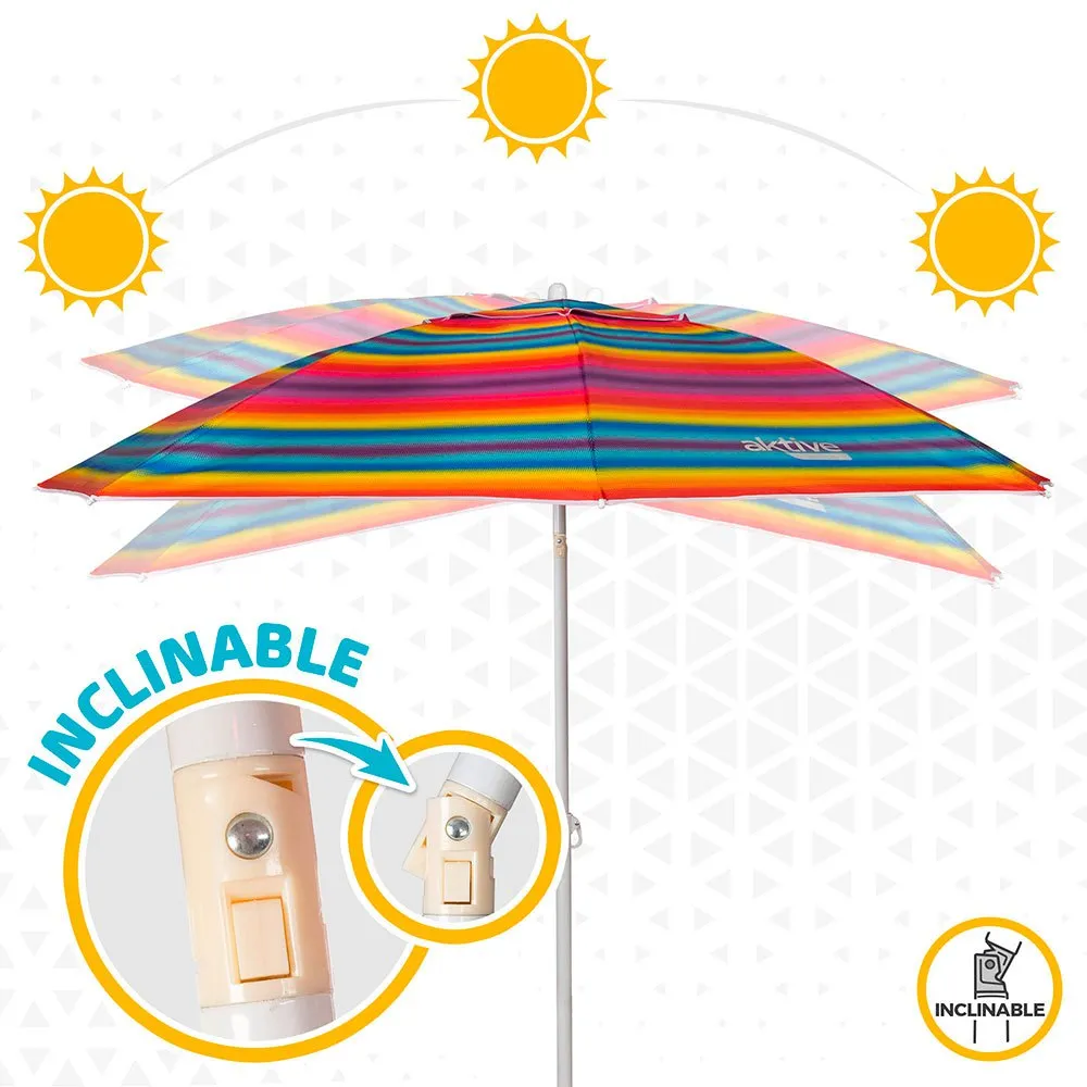Aktive Sun&Confort Ø Winddichter UV50 Sonnenschirm mit neigbarem Mast 220cm