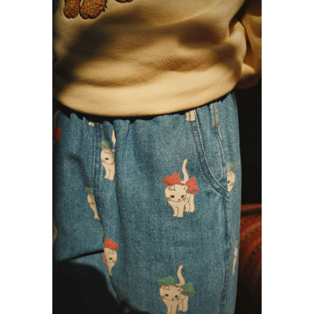Køb Konges Sløjd Bow Kitty Denim Magot Slit Bukser GOTS