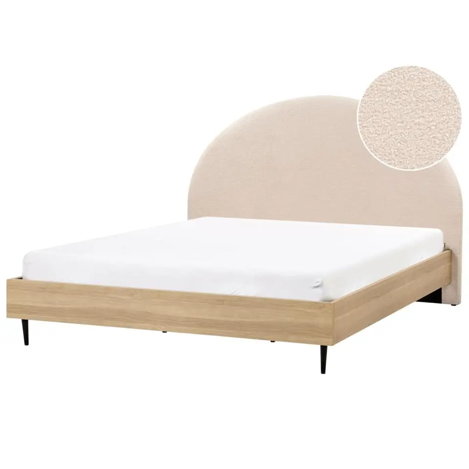 MILLAY - Bed - Beige - 180 x 200 cm - Bouclé