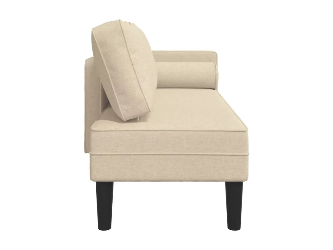 Prolenta Premium - Chaise longue avec coussins crème tissu