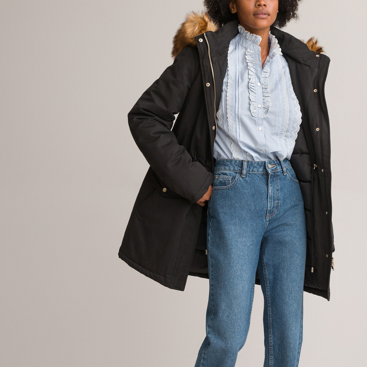 COLEÇÕES LA REDOUTE<br>Parka de comprimento médio com capuz