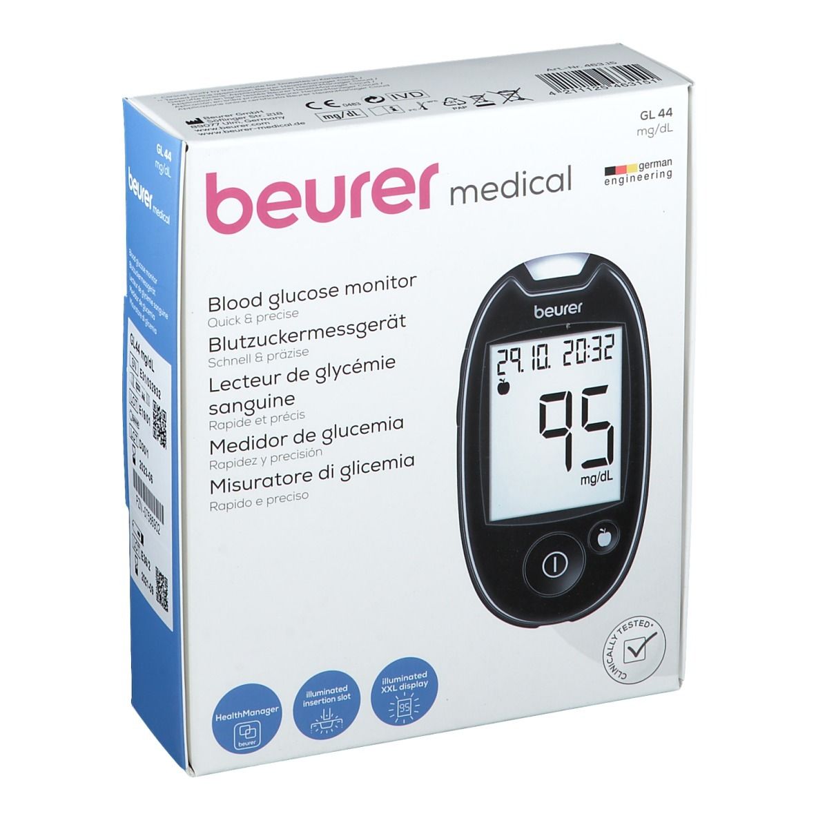 beurer Blutzucker Messgerät GL44 mg/dl