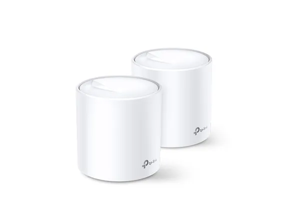 TP-Link Deco X50 - Wi-Fi-system (2 routere) - op til 4.500 sq.ft - mesh - GigE - Wi-Fi  (802.11ax) - Multi-Band - Hvid