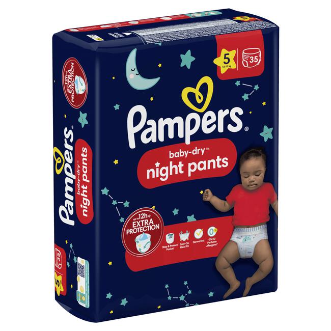 Pampers Baby-Dry Night Pants Luierbroekjes Maat 5 12-17 KG 35 Stuks