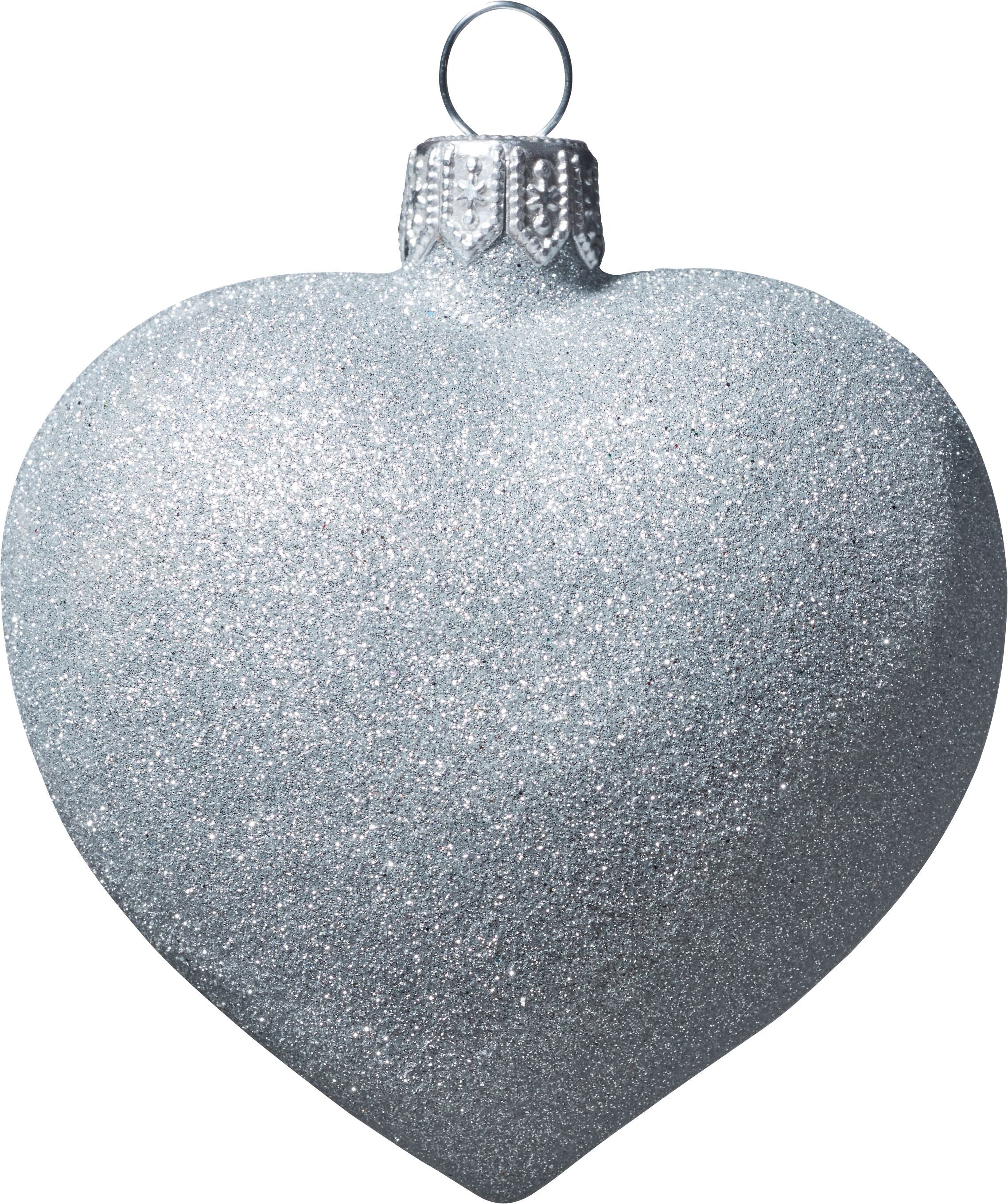 HEART Glasfigur - Silber / B: 6.0 cm