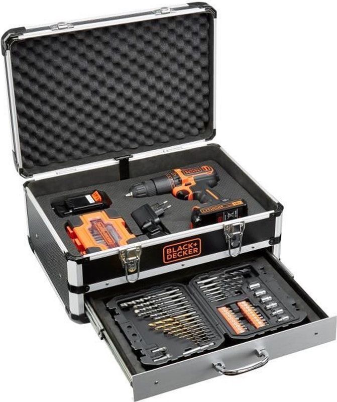 BLACK+DECKER - BDC718AS2F - Accuboormachine - 18 Volt - 2-Accu's - Toolbox