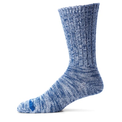 Unisex-Socke, Blau-Natur-Melange