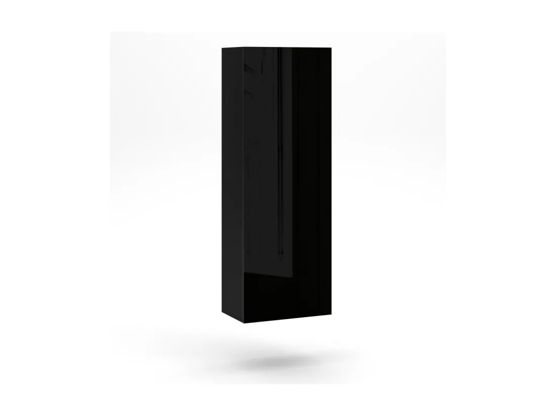 Colonne suspendue design NEVER, 1 porte, 140 cm, noir brillant