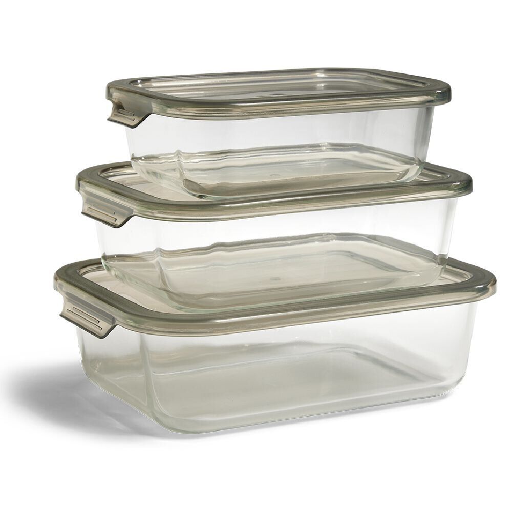 Boîte alimentaire en verre avec couvercle étanche à clips 1L