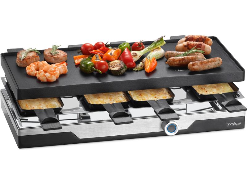 Trisa Racletteofen Premium 8 Personen Raclettegerät mit 1500 W Leistung