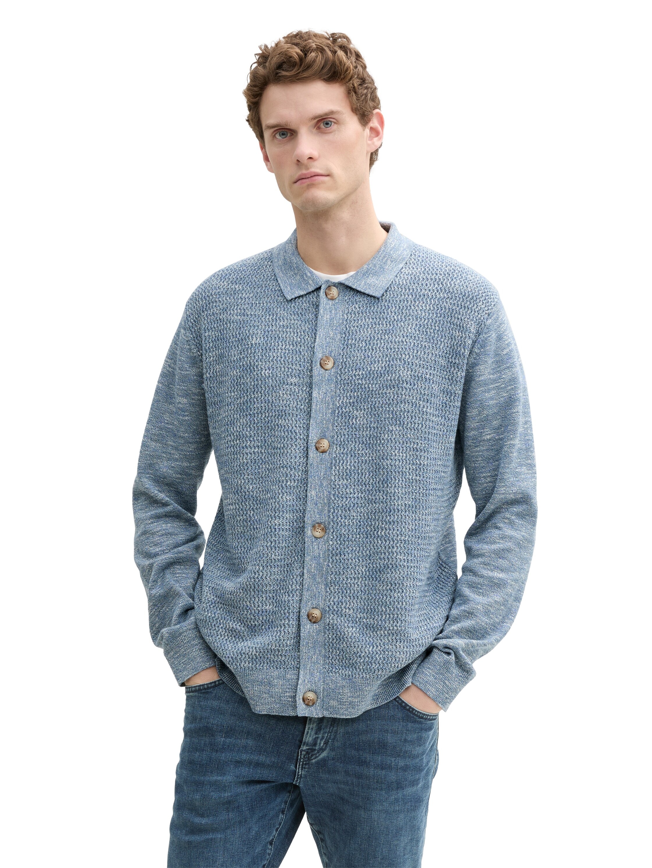 TOM TAILOR Strickjacke mit Kent Kragen