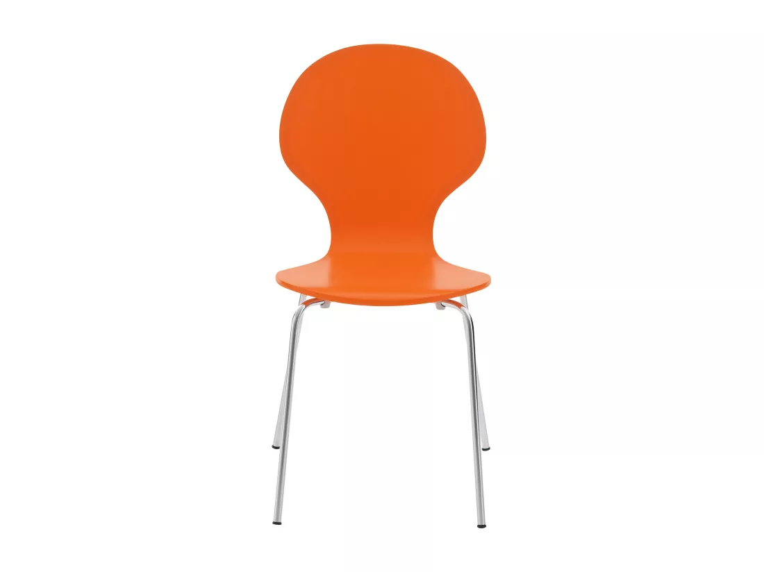 Lot de 16 Chaise de conférence - Bois - Orange - DIEGO