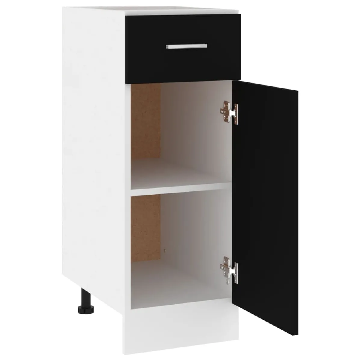 vidaXL Armoire à tiroir - Noir Aggloméré