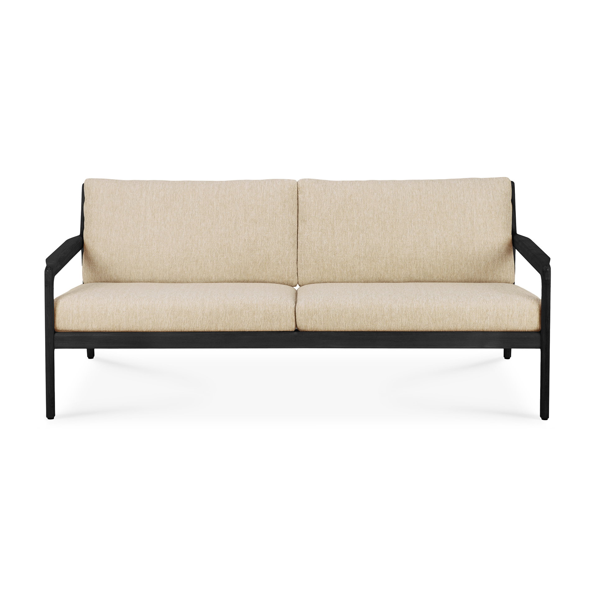Teak Jack sofa 180cm - zwart - compleet - naturel kussen