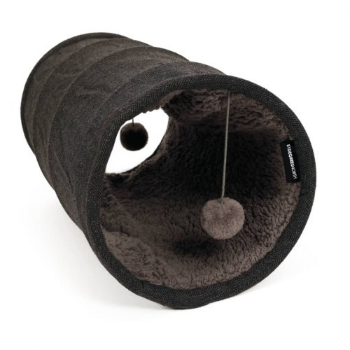 Túnel em espinha de peixe para gatos, cinza