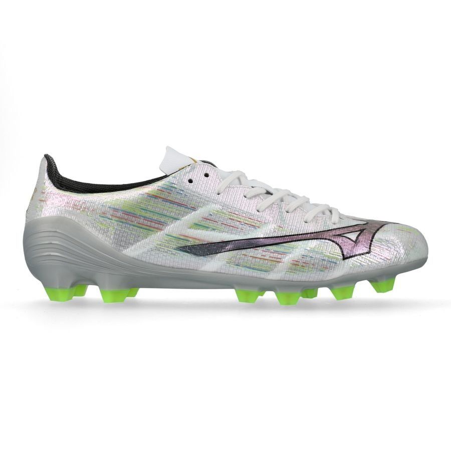 Mizuno Alpha II Pro FG/AG - Blanc/Silver Iridescent/Noir