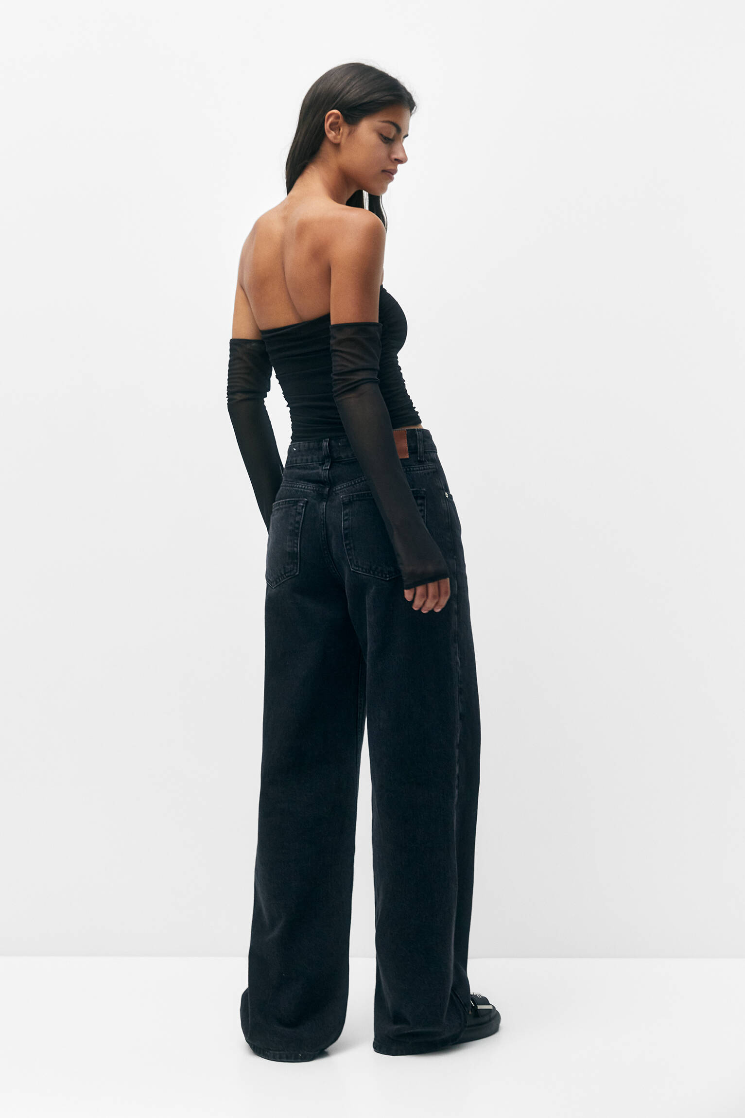 MANGAS DE TULE - PRETO