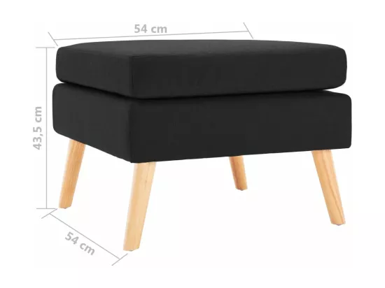 Repose-pied Noir Tissu