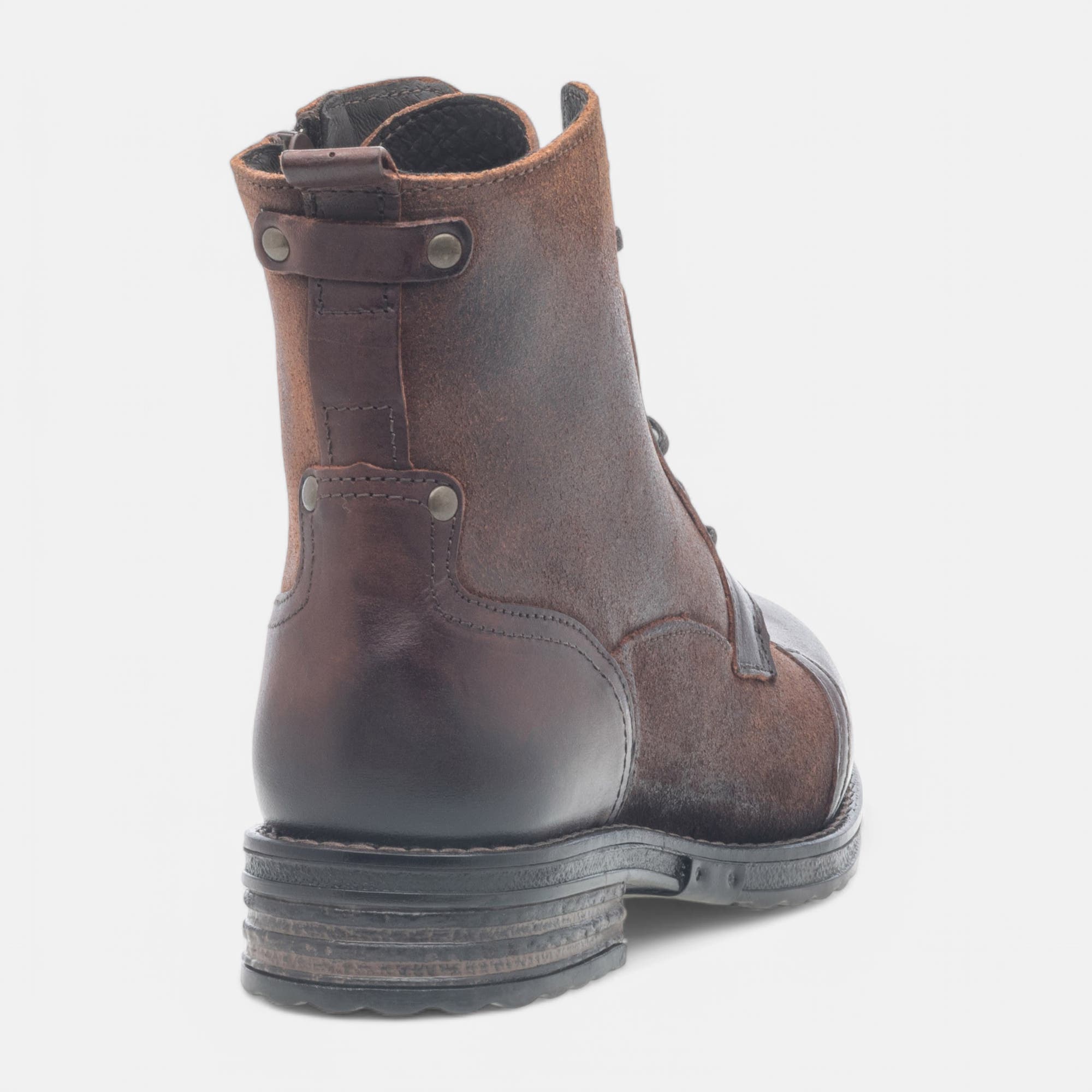 Bottines à lacets Femme en cuir cognac