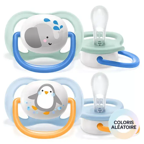 Avent Sucette Ultra Air 0-6m Mixte Animaux Lot de 2