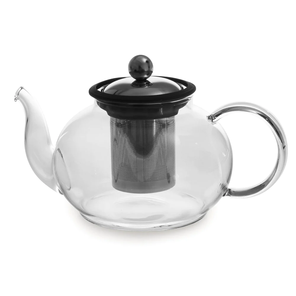 Théière 1 l en borosilicate décor noir Table passion