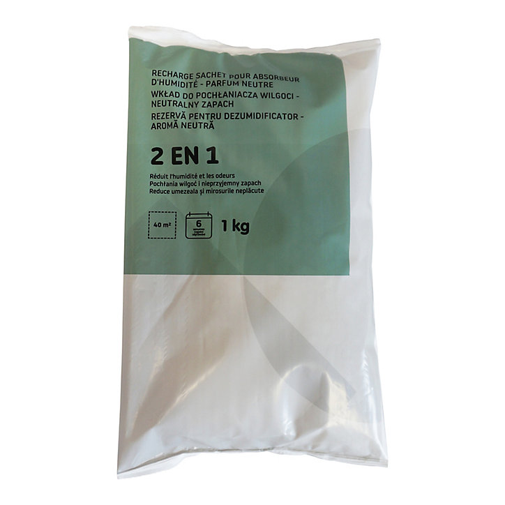 Sachet absorbeurs d'humidité 40m² neutre 1kg