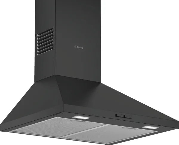 Bosch Serie | 2 DWP64BC60 - Hætte - skorsten - bredde: 60 cm - dybde: 50 cm - udtrækning og recirkulation (-) - sort