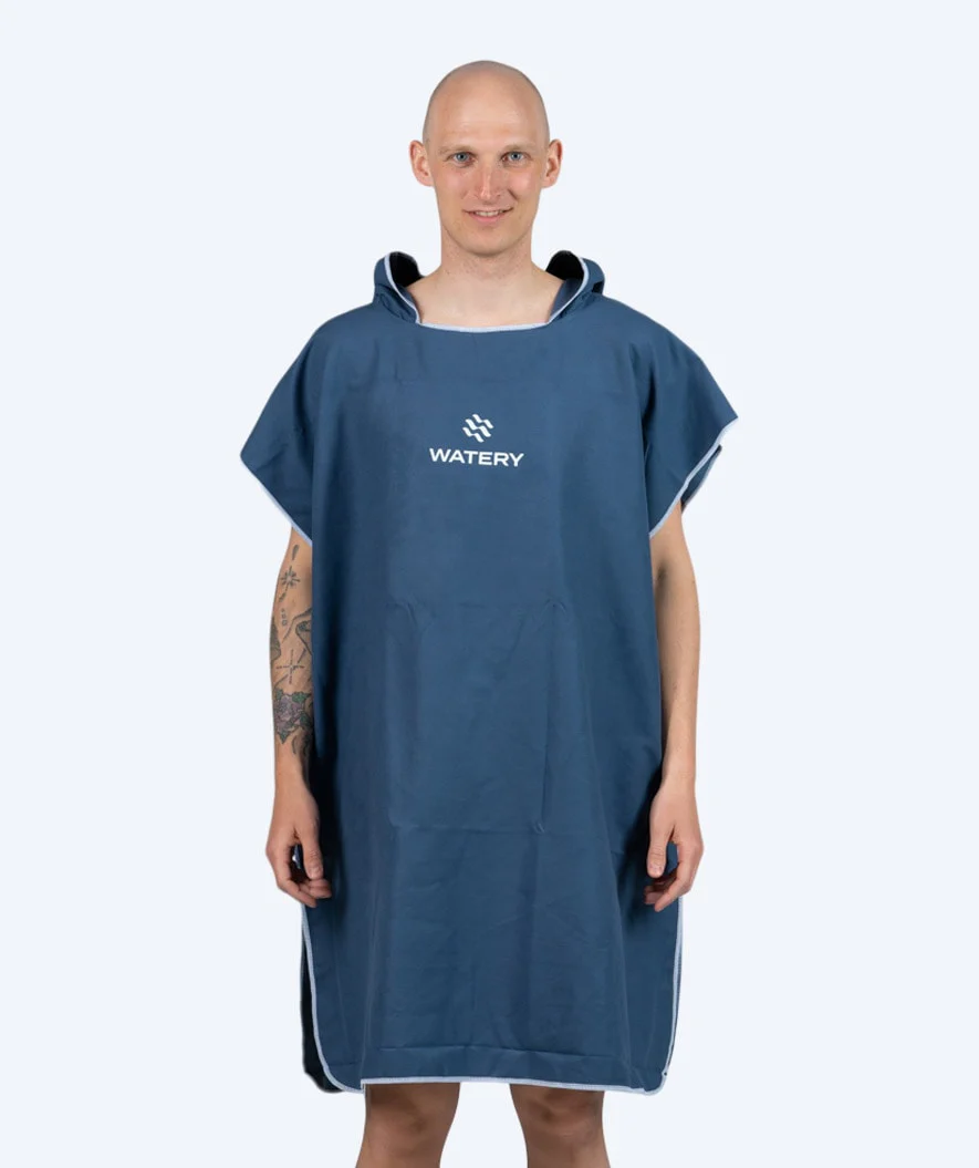 Watery badeponcho til voksne - Microfiber - Mørkeblå