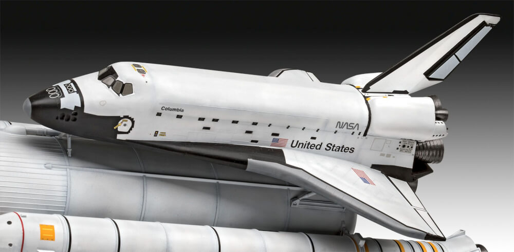 Geschenkset Space Shuttle& Booster Rockets, 40th. , Revell Modellbausatz mit Basiszubehör
