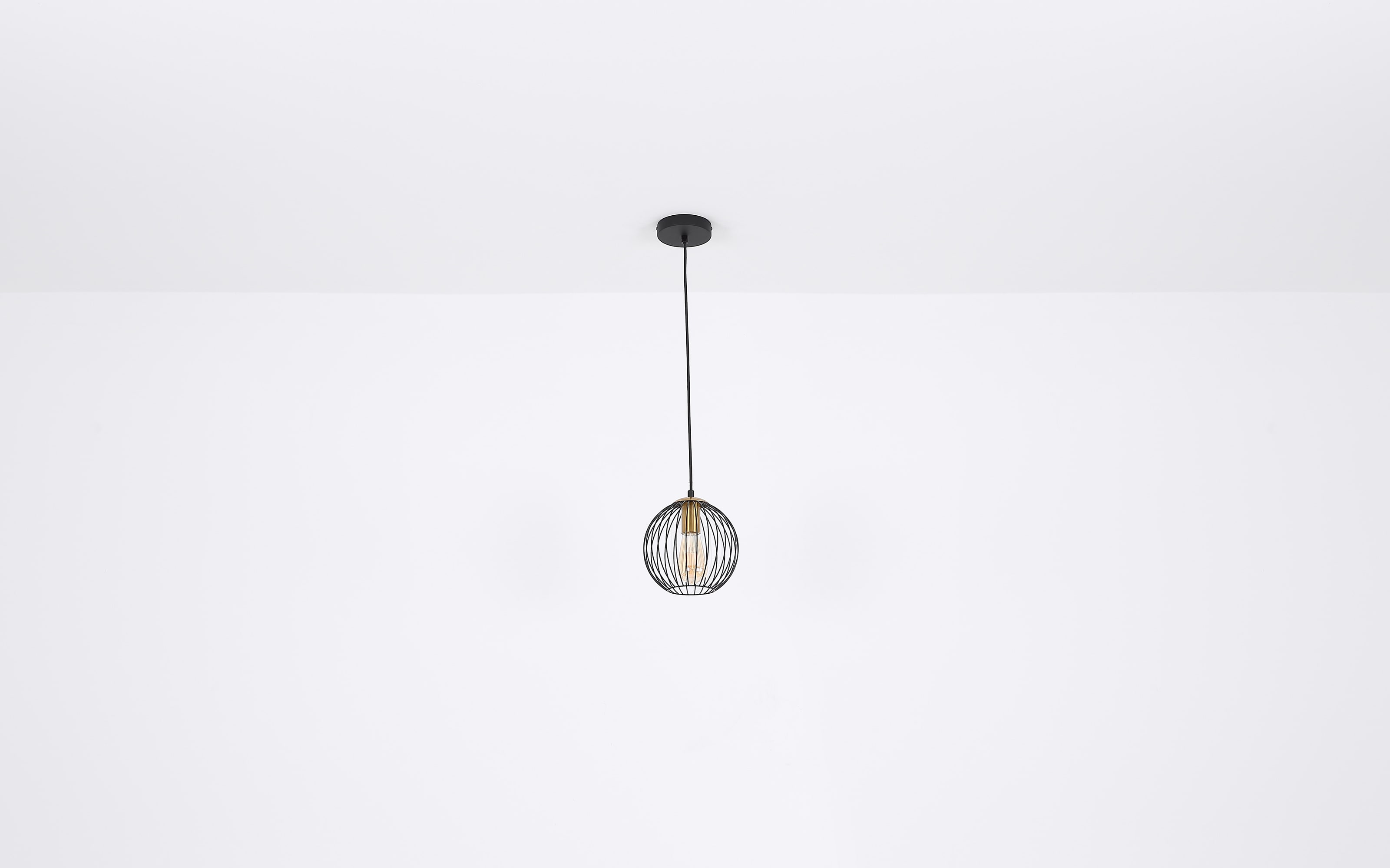 Pendelleuchte Eusebius, schwarz/messing, 1-flammig, 20 cm