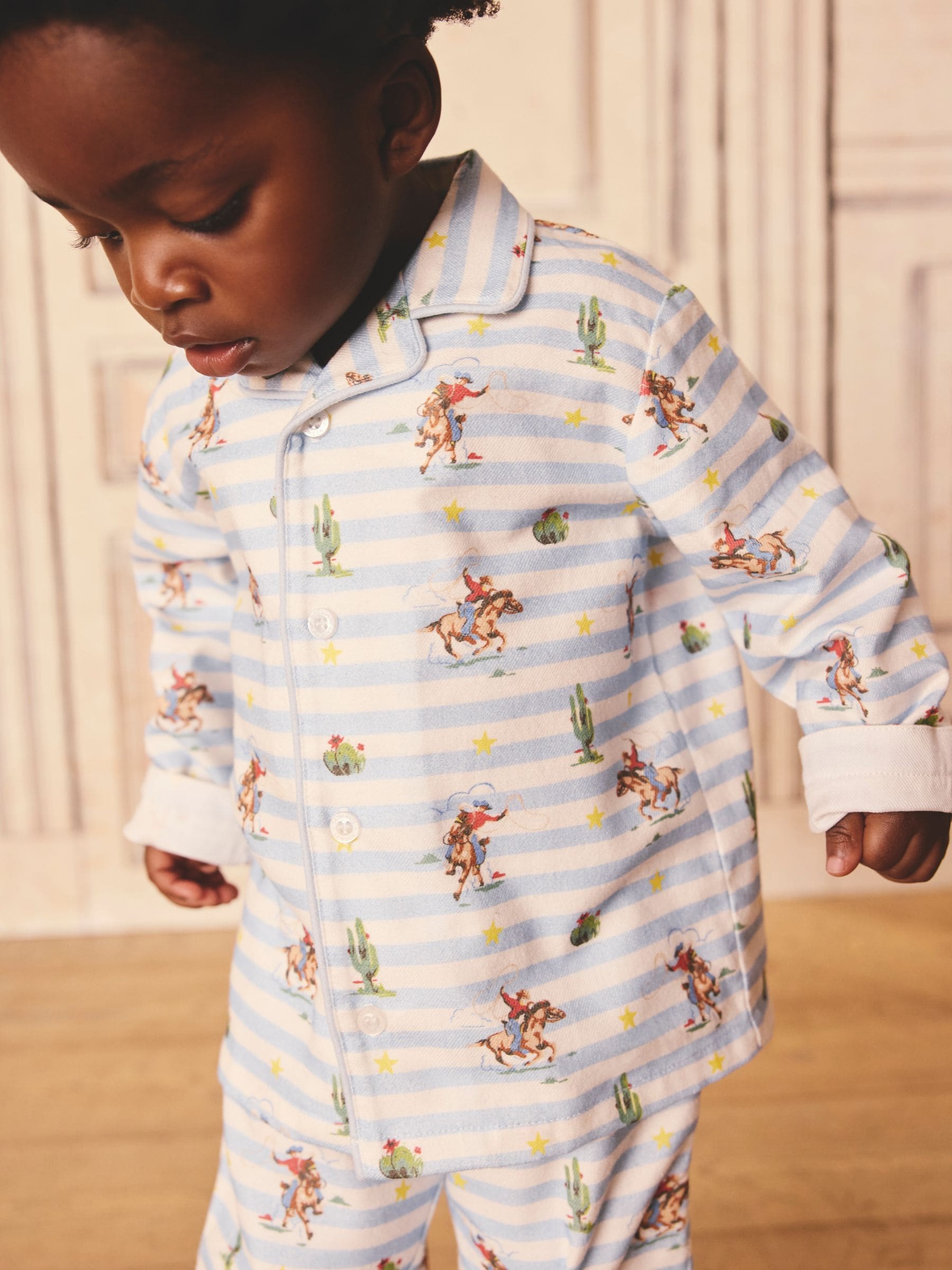 Cath Kidson Blue/White Cowboy - Single Button Through Pyjamas