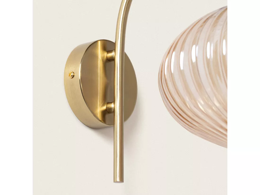 Lampe Murale Métal et Verre Basile Ambre