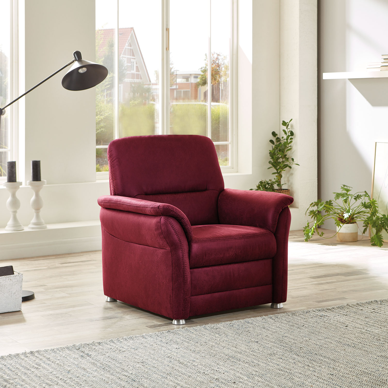 polsterpower Sessel - wine - Microfaser