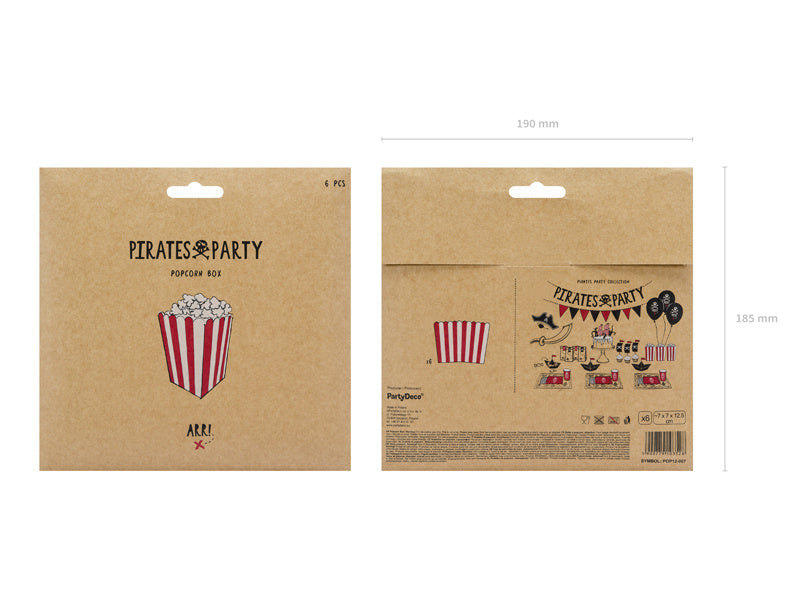 Popcorn Bakjes 12,5cm 6st