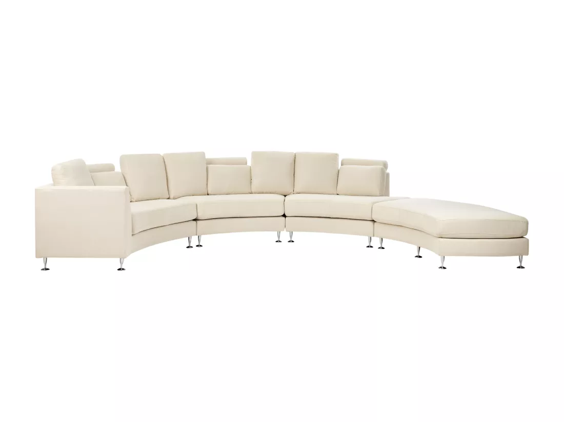 Canapé circulaire modulable en tissu beige 8 places ROTUNDE